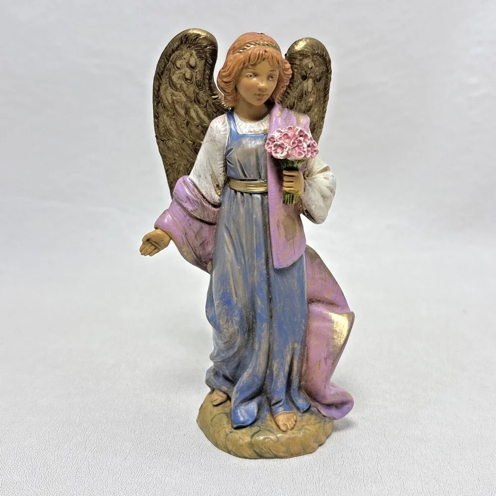 2002 Fontanini Angel Aurora With Flowers 391 Collectors Figurine Vintage Depose